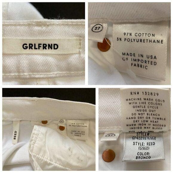 NWT GRLFRND White Reed High-Rise Slim Jeans sz 27 - Picture 5 of 8